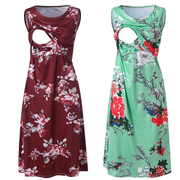

maternity dresses sagace women's sleeveless dress waist nursing breastfeeding pregnancy #42, White