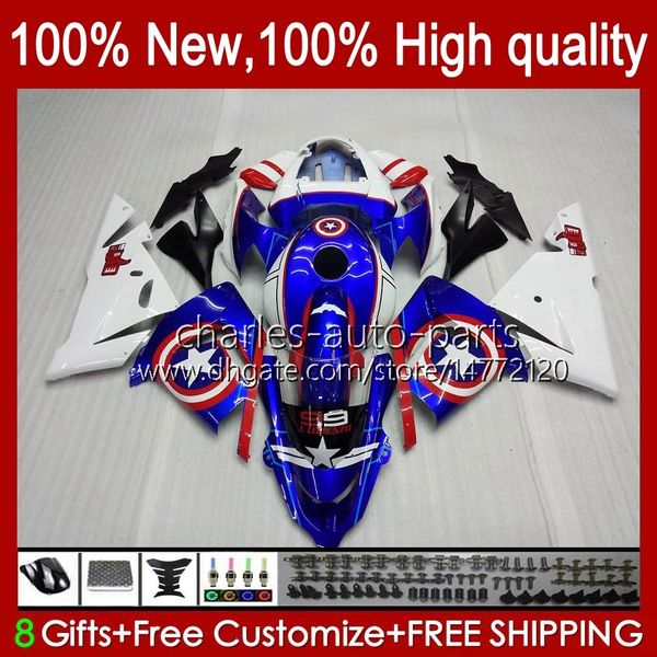 Body Kit OEM para Kawasaki Ninja ZX1000C ZX 10 R 1000 CC ZX1000 04-05 Bodywork 9no.21 ZX 10R 1000CC ZX10R 04 05 ZX-10R ZX1000CC 2004 2005 Ajuste de Motociclos Azul