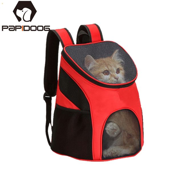 

fodabe pet bag carrier backpack dog cat carrier outdoor trave packbag portabe zipper mesh pet out bag cat backpack breath