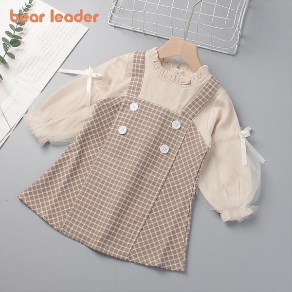 

girls autumn long sleeves girl dress fashion kids plaid suspender princess costume baby elegant vestidos outfit 2 6y, Red;yellow