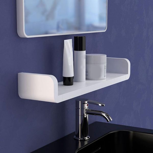 

bathroom storage & organization practical self adhesive waterproof kitchen rack organizer plastic toilet shampoo punch shelf wall mount