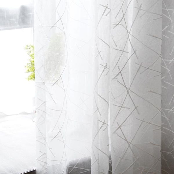 

curtain & drapes lism white striped tulle for living room bedroom modern linen voile sheer window curtains kitchen blinds