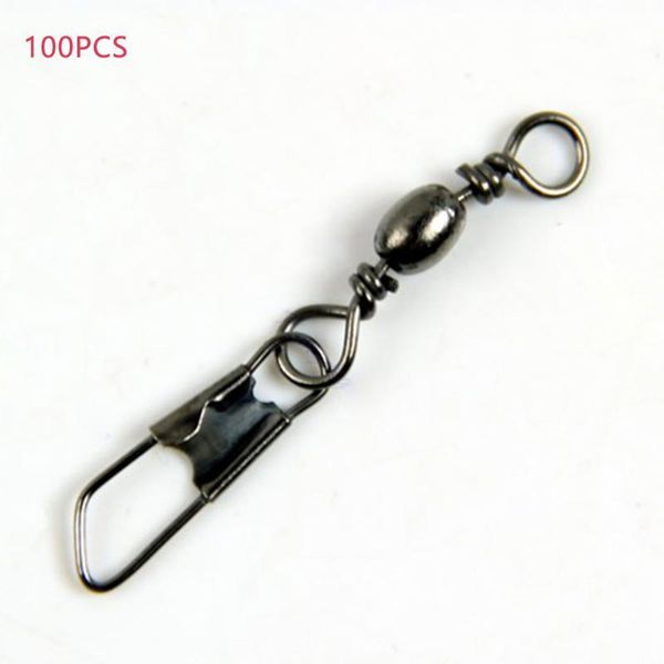 

drop ship 100 pieces/pack carbon steel plate brass barrel swivel solid rings fishing pin connector with interlock snap hooks