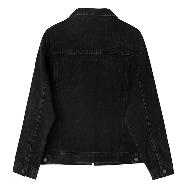 

women's jackets shnegpalae streetwear chic denim female jacket autumn lapel releases single breatsed sleeve short rcfk, Black;brown