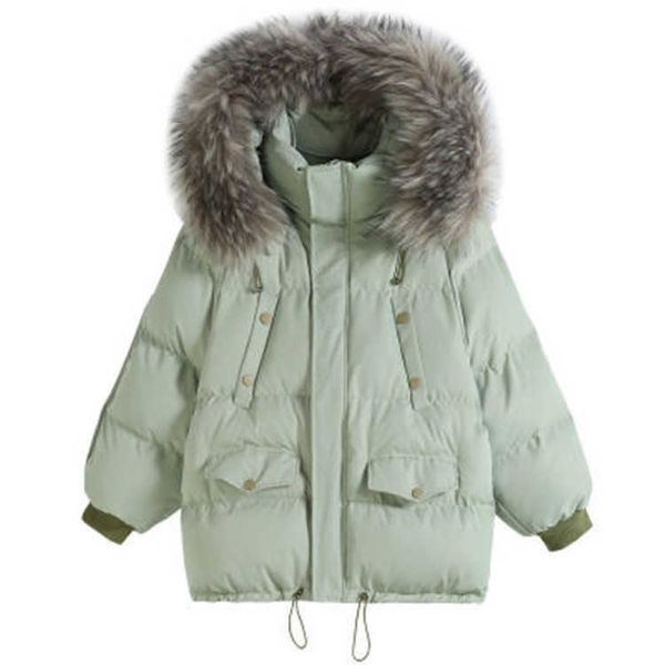 

down cotton padded clothes women's short men 2021 winter korean loose college fashion, Black