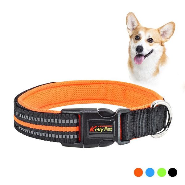 

dog collars & leashes collar adjustable nylon reflective pet customized necklace anti-lost tag pets acessorios