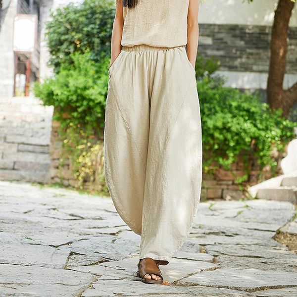 

women's pants & capris fashion autumn spring ealstic waist bloomers women plus size high black beige blue harem female sgy0902, Black;white