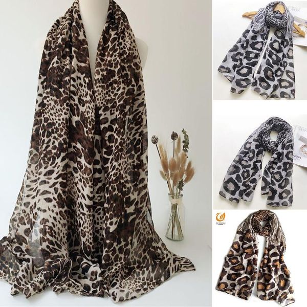 

scarves muslim fashion printed voile tudung leopard shawl long wide, Blue;gray