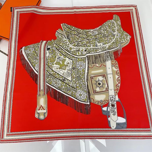 

scarves 90cm luxury twill silk scarf shawl women saddle hijab bandana handmade curled foulard square head warps, Blue;gray