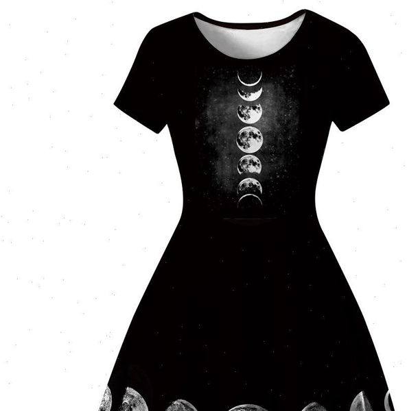 

summer gothic punk womens dresses retro plain short purple girl fashion, Black;gray