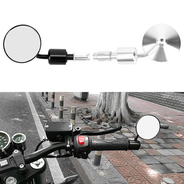 

handlebars universal aluminum alloy motorcycle modified rearview mirror flat accessories for cafe racer chopper cruiser bike