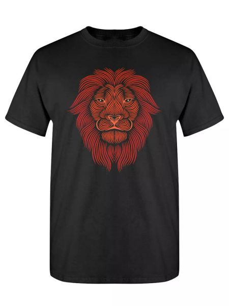 

african lion art tee men's -image by shutterstock, White;black