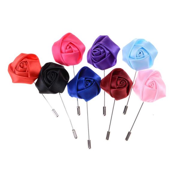 

decorative flowers & wreaths cute 1pcs fashion man groom boutonniere hand made satin rose wedding party prom suit corsage pin brooch flower