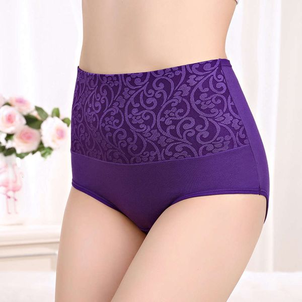 

panties high waist underwear women's cotton large size briefs 625, Black;pink