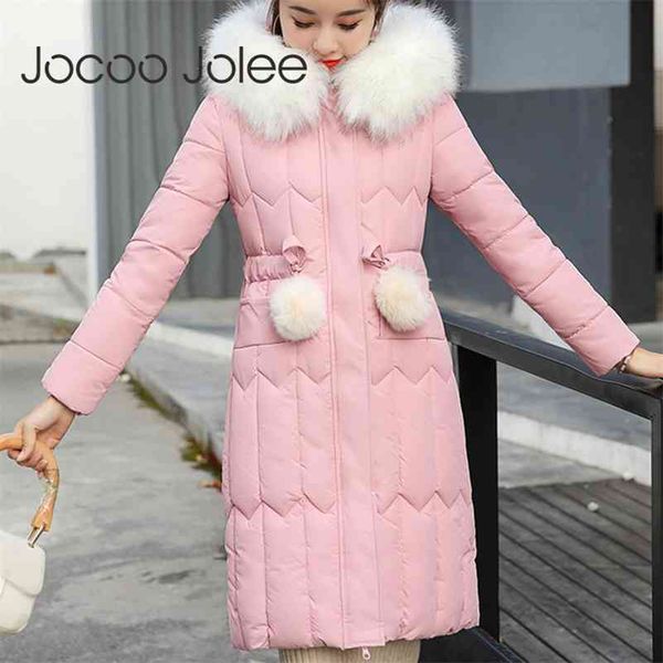 

plus size 4xl 5xl thick big fur long down parkas slim winter jacket women hooded coat cotton padded jackets female 210416, Black