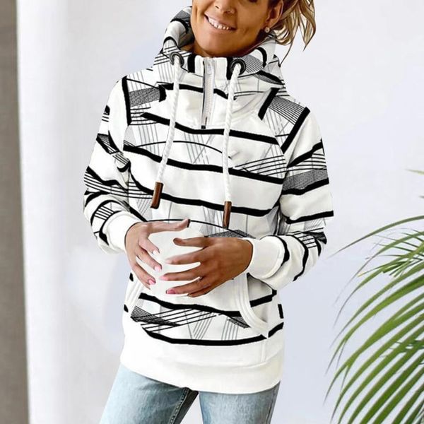 

women's hoodies & sweatshirts fashion winter warm print long-sleeved sweatshirt casual comfortable blouse pullover sudaderas con capuch, Black