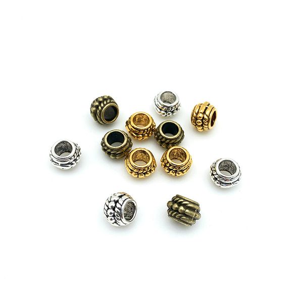 

100pcs diy hand-made beads partition antique gold/ancient silver vintage alloy large hole beads bracelet necklace accessories jedio chan con