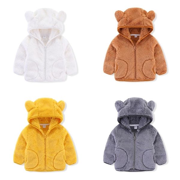 

girls boys jackets children's candy color coral fleece autumn winter coat 2-8 years 211011, Blue;gray