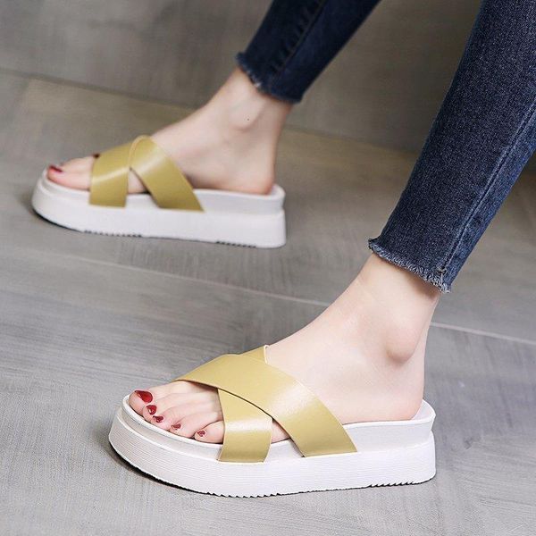 

slippers women summer casual ladies sandals platform non-slip female shoes soft wedge outdoor a0jk, Black