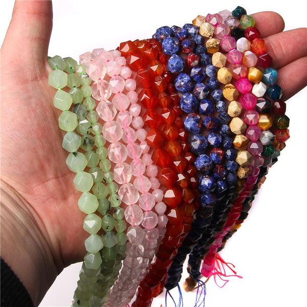 

other 8 mm natural botswana agat faceted beads wholesale polished cut-round mixed colorful stone strand for diy making jewelry