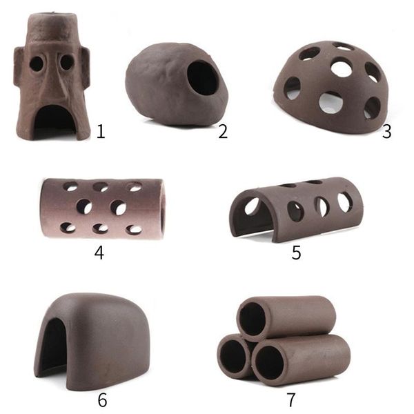 

ceramic aquarium decoration fish shrimps shelter house pottery scorpion canister simulation stone tank decor decorations