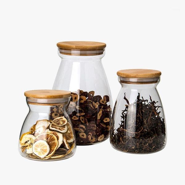 

candy sealed jar with lid glass transparent for seasoning containers mason jars canister set kitchen storage bottles &