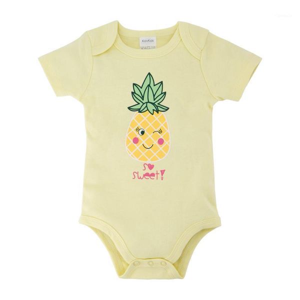 

cartoon ananas baby bodysuit born boy girl clothes romper short sleeve onesie cotton body pour playsuits rompers, Blue
