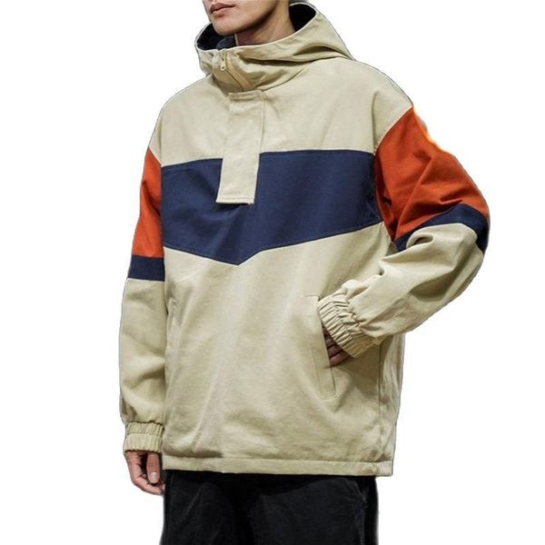 

men's jackets streetwear casual men jacket plus velvet 2021 spring mens bomber coat hooded windbreaker male outwear, Black;brown