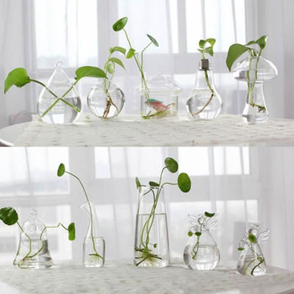 

decorative flowers & wreaths creative hand made glass vase transparent hydroponic flower bottle indoor gardening living room home deskar