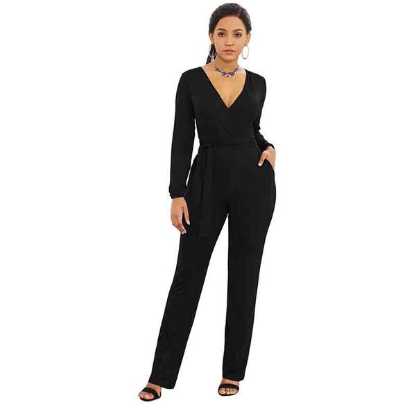 

gym clothing rompers womens jumpsuit 2021 body woman long sleeve v-neck slim-fit long-sleeve suit leisure jumps bodysuit, White;black