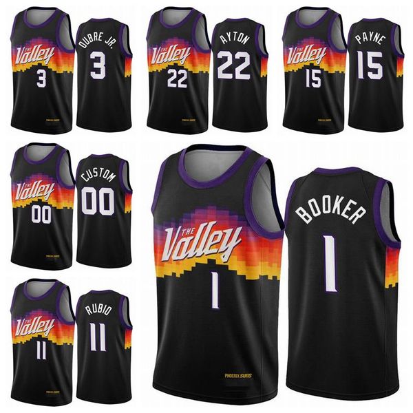 

stitched big yards s-6xl phoenixsunsbasketball jersey men devin 1 booker deandre 22 ayton ricky 11 rubio 3 paul city 2021/22 bla, Black;red