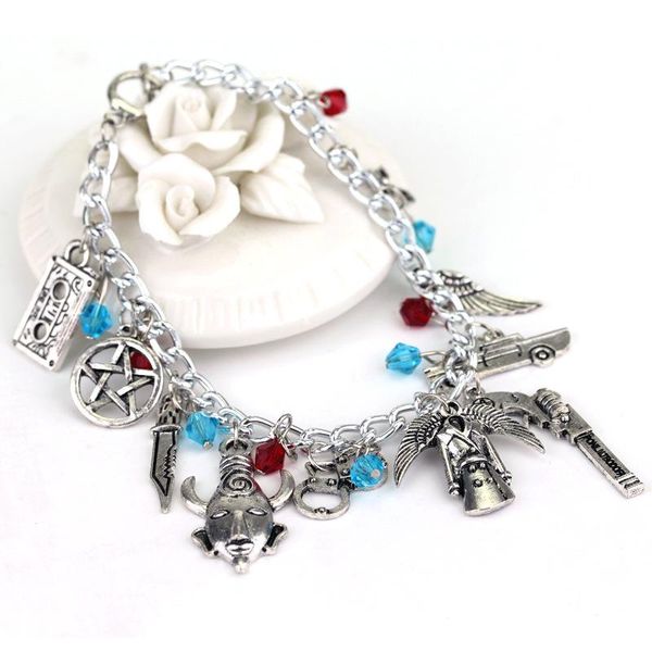 

charm bracelets vintage movie supernatural fashion women jewelry multilayer dean sam davils winchester gifts souvenir, Golden;silver