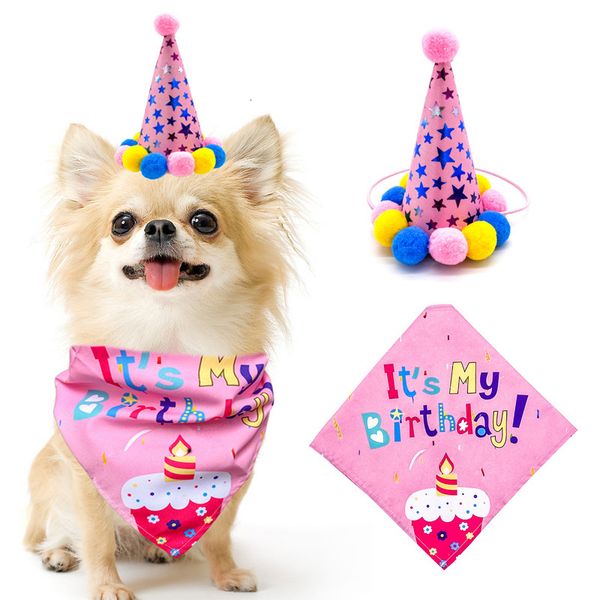 

dog apparel pet clothes cat and one year party triangular scarf small hat decoration supplies