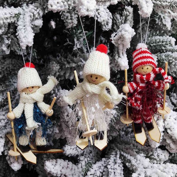 

decorations wool tassel skiing doll ornament christmas tree ornament pendant