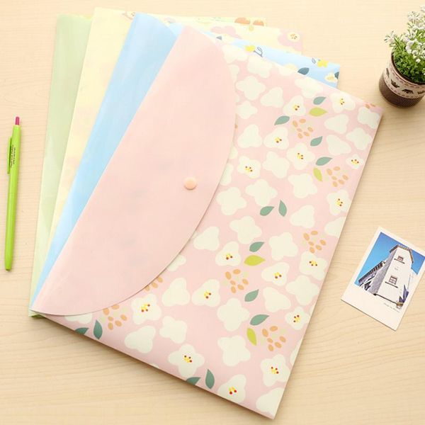 

business card files 2pcs/lot kawaii stationery a4 file bag cute animal flowers document office & school supplies folder filling products