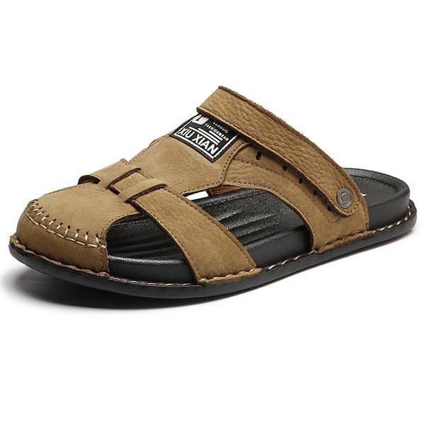 

sandals beach sandles sandel hombre deportivas zandalias playa for slide classic ete sandalias da 2021 leather herren uomo men genuino, Black