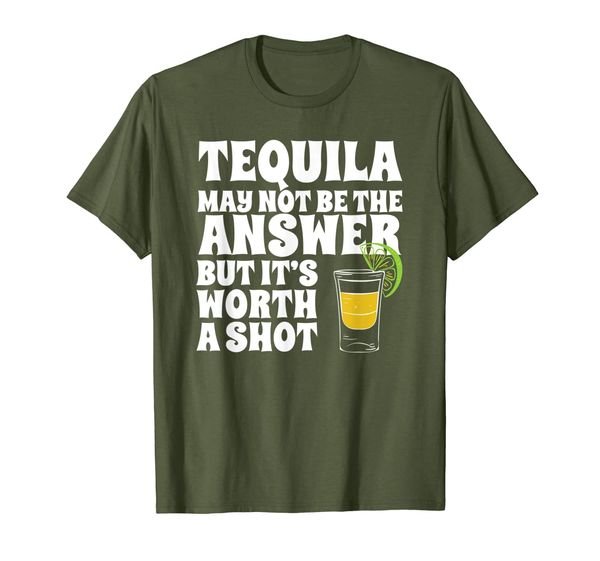 

funny tequila shirts tequila may not be the answer drinking t-shirt, White;black