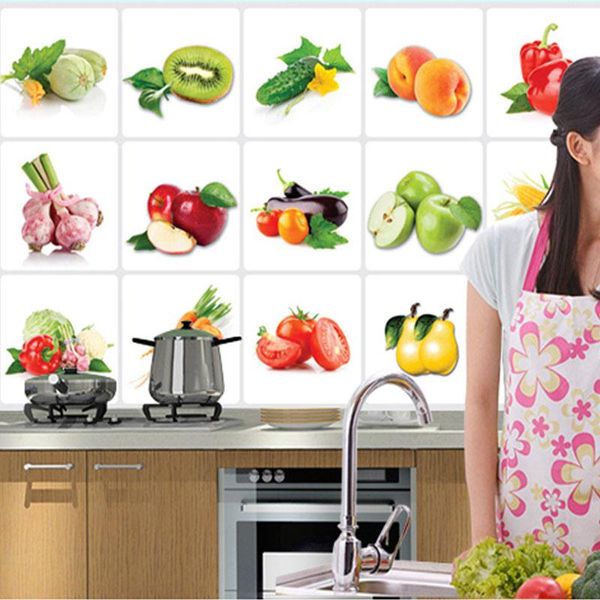 

wall stickers fruit pattern kitchen for smoke exhaust cabinet foil oilproof waterproof tile sticker home decoration