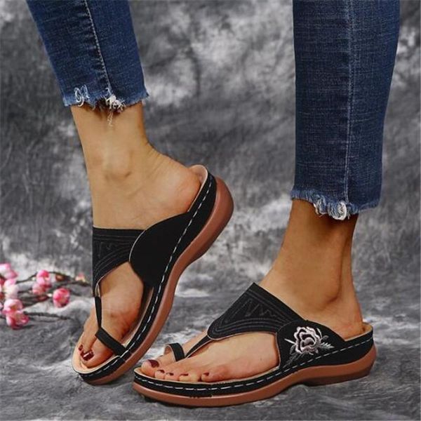 

large size women's slippers 2021 summer platform womens shoes fashion casual thick heel roman women sandals, Black