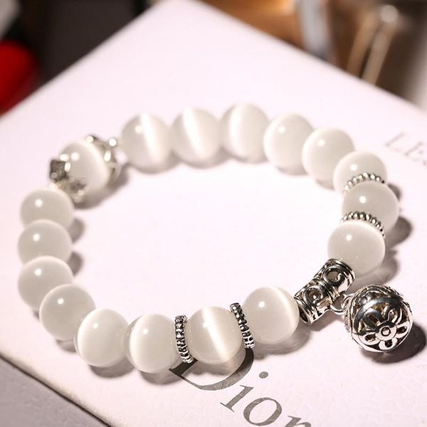 

charm bracelets opal beads ladies's crystal fashion ladies bracelet vintage stainless steel braceletes, Golden;silver