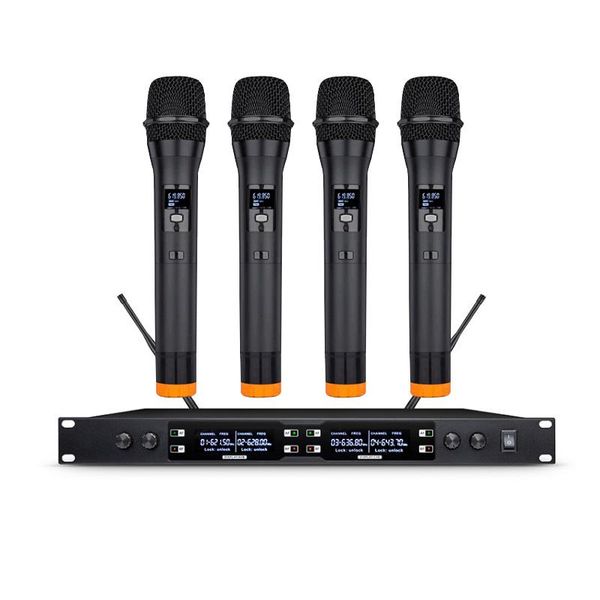 

4-channel wireless handheld microphone for family ktv karaoke party event stage performance microphones