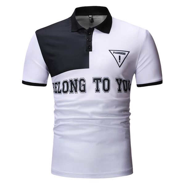 

men's polo shirt summer 2021 slim fashion top, White;black