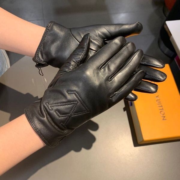 

2020 new women' high-grade sheepskin embroidered warm gloves2, Blue;gray