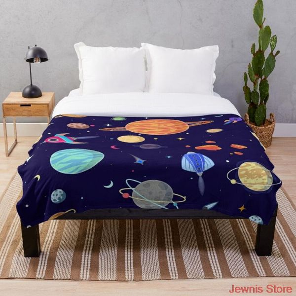 

blankets planets pattern throw blanket throws for girls boys children's kids gift home bedroom decoration flannel