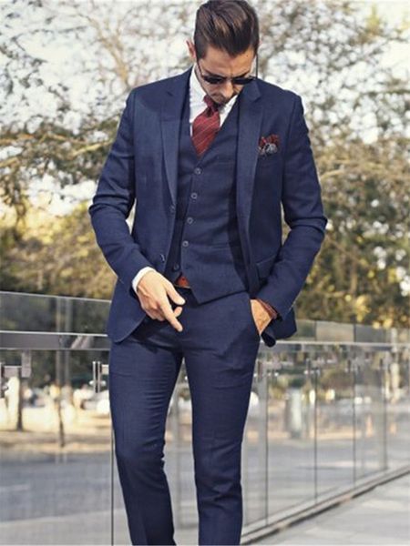 

men's suits & blazers tux smolking bridegroom thin fitting suit and culinary evening for navy blue businessmen groomsmen wedding tuxedo, White;black