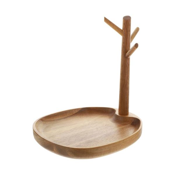 

hooks & rails 1pc practical key rack porch desk holder wooden (light brown)