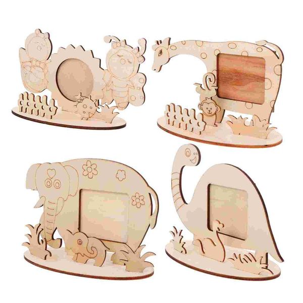

frames 4pcs wooden po frame cartoon diy deskcraft for children