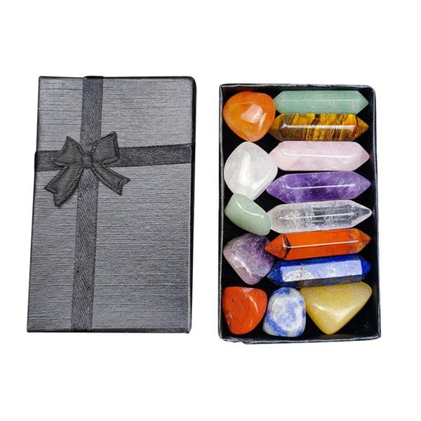 

chakra stone set mother's day gift meditation yoga amulet with box lb88 party favor