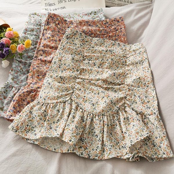 

skirts 2021 summer women print skirt trumpet mujer faldas, Black