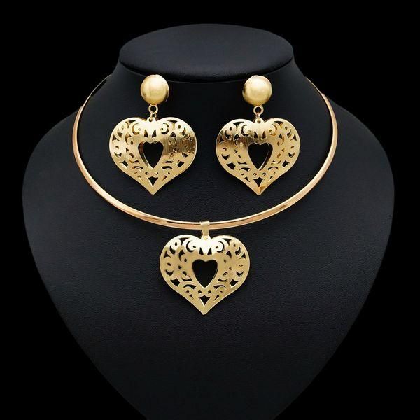 

earrings & necklace yulaili heart shape sell in foreign trendy two jewelry set wedding for women, Silver